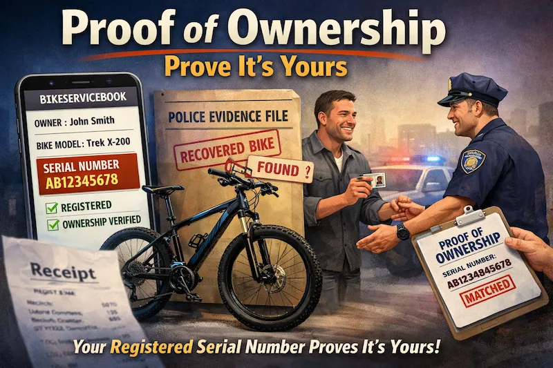 Prove It's Yours — registered serial number proves ownership if bike is recovered